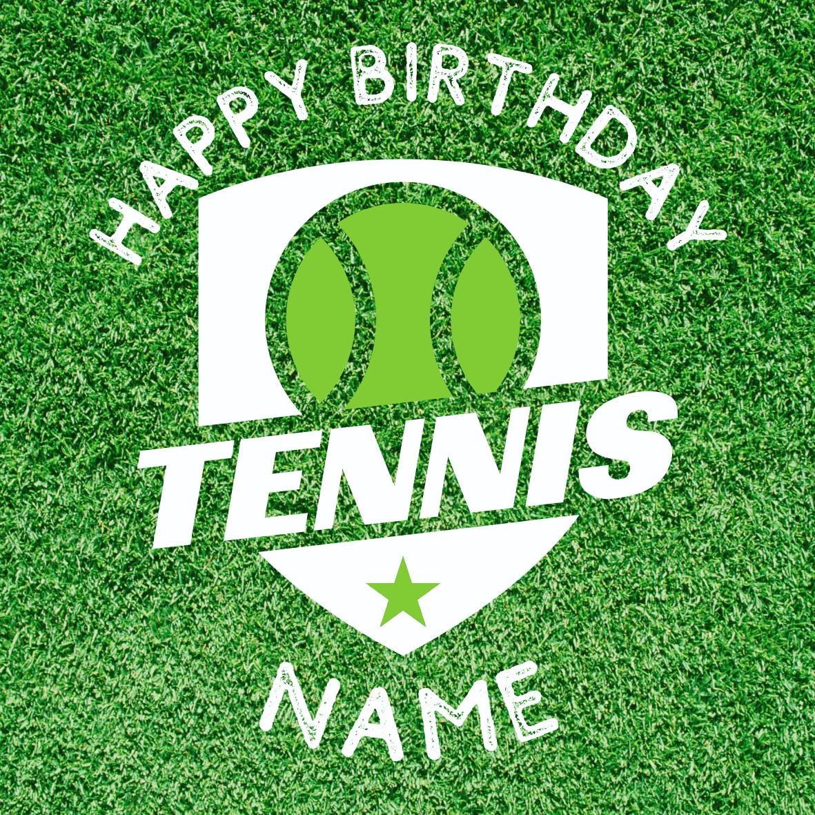 Tennis Theme Birthday Cake Toppers with name and age on Wafer or Icing
