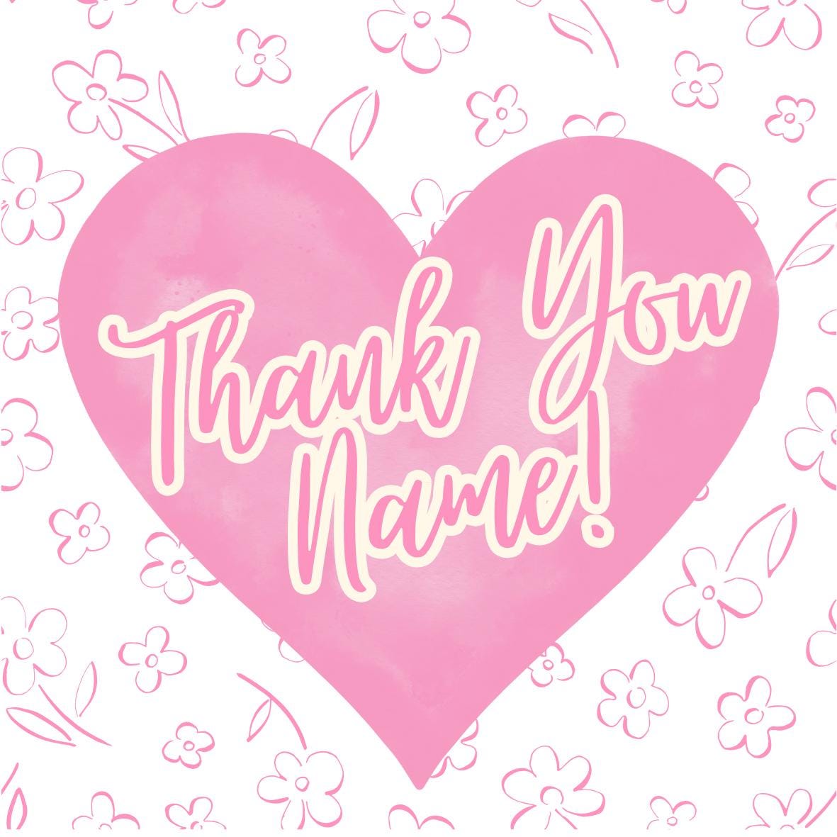 Thank You Personalised Cake Toppers: Floral Design Edible Image Circles on Icing or Wafer