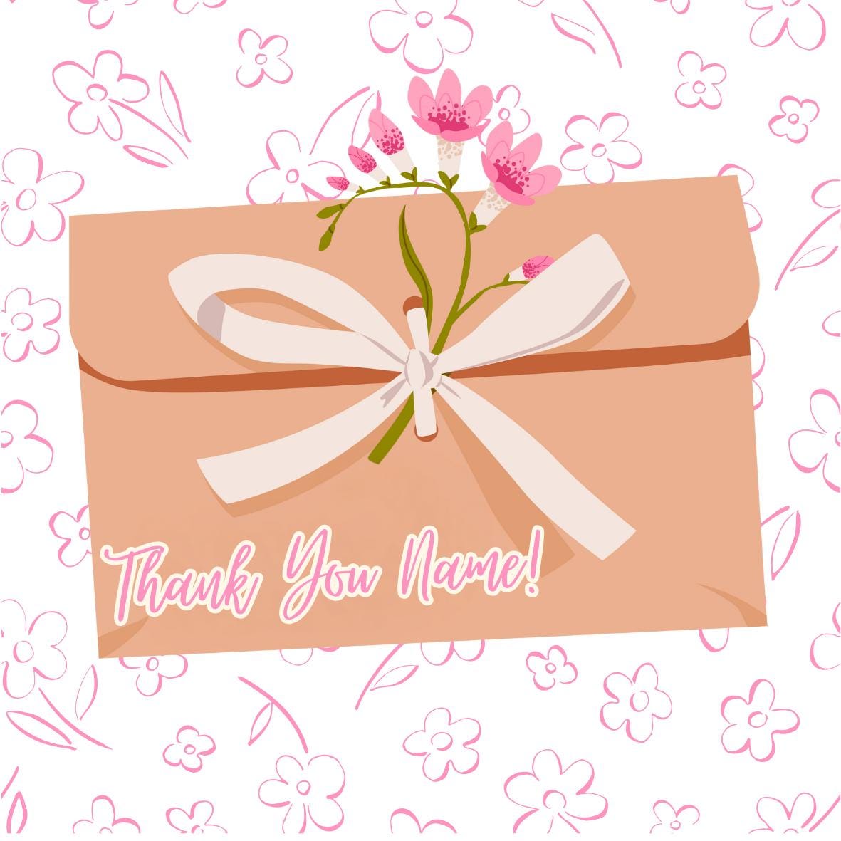 Thank You Personalised Cake Toppers: Floral Design Edible Image Circles on Icing or Wafer