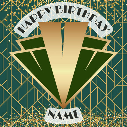 The Great Gatsby 1920 Theme Birthday Personalised Cake Toppers matching Invitations Stickers Balloon Party Pack