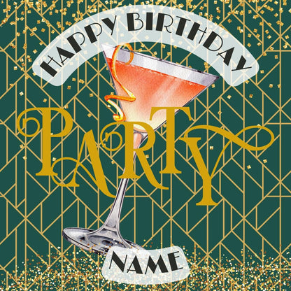 The Great Gatsby 1920 Theme Birthday Personalised Cake Toppers matching Invitations Stickers Balloon Party Pack