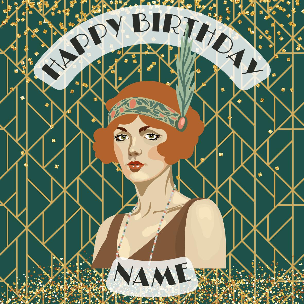 The Great Gatsby 1920 Theme Birthday Personalised Cake Toppers matching Invitations Stickers Balloon Party Pack