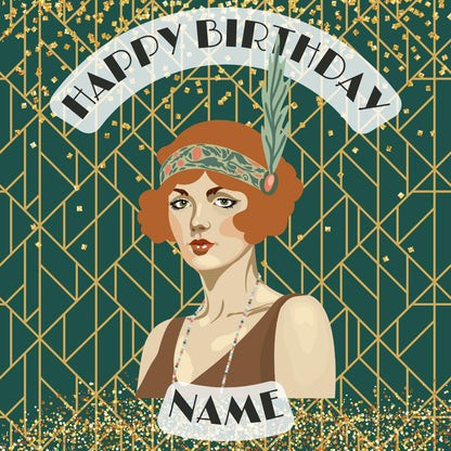 The Great Gatsby 1920 Theme Birthday Personalised Cake Toppers matching Invitations Stickers Balloon Party Pack