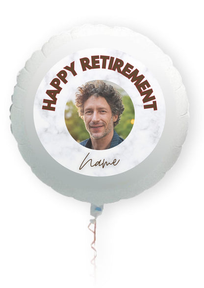 Work Retirement Cake Toppers Edible Circles Personalised Name & Photo Matching Balloon available