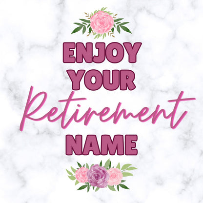 Work Retirement Feminine Cake Toppers Personalised Name & Photo matching Balloon available
